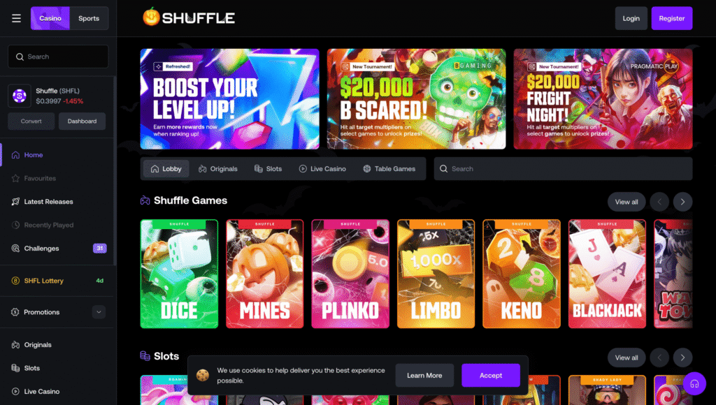 shuffle casino - best crypto casinos